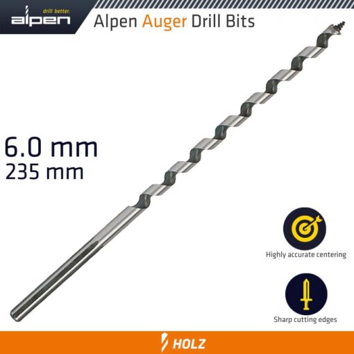 Wood auger drill bit 6 x 235mm