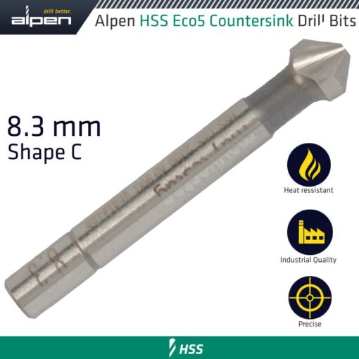 Hss-eco5 countersink 90  8.3 din 335 shape c
