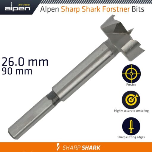 Forstner drill bit sharp shark 26mm