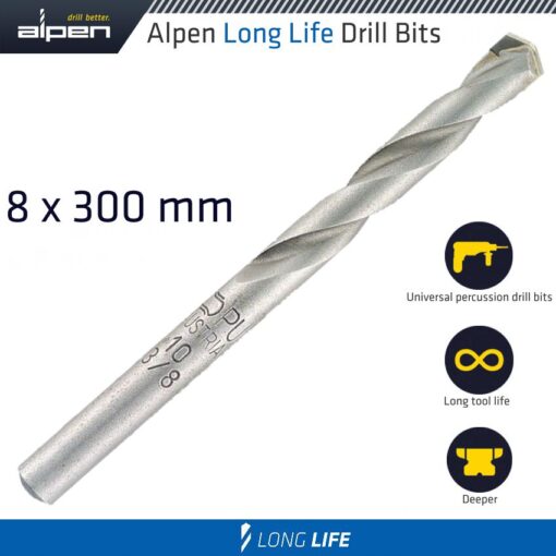 Masonry drill bit long life 8 x 300mm