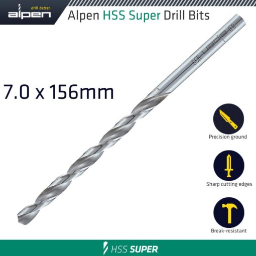 Hss drill bit long 7 x 156mm bulk