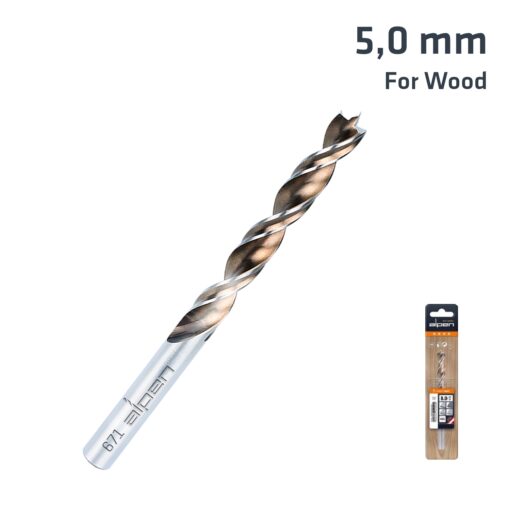 Wood twist drill bit 5.0mm sleeved