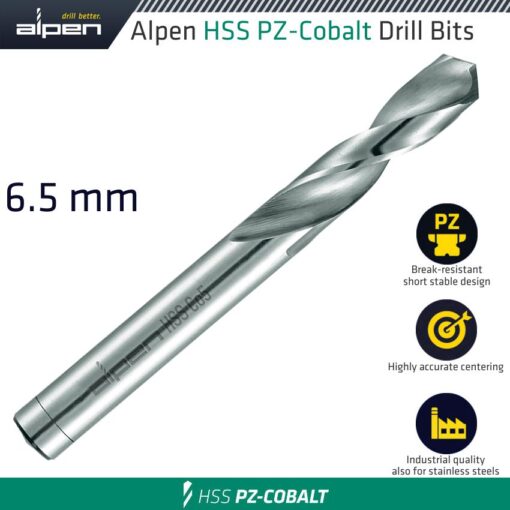 Alpen cobalt drill short bulk 6.50mm