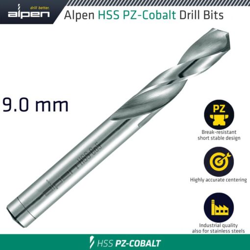 Alpen cobalt drill short bulk 9.00mm