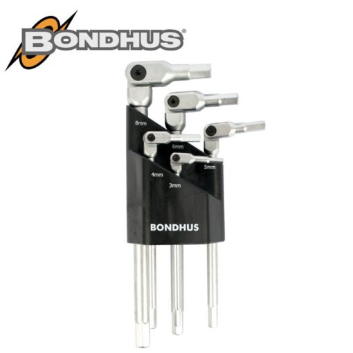 Hex-pro wrench set 5pce metric 3-8mm pivot head