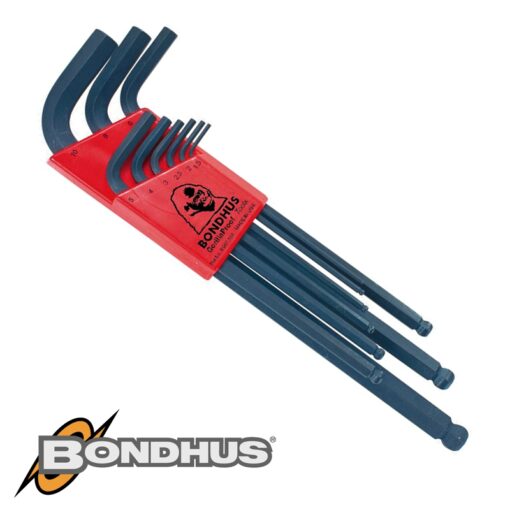 Ball end l-wrench 9pc set 1.5-10mm proguard finish