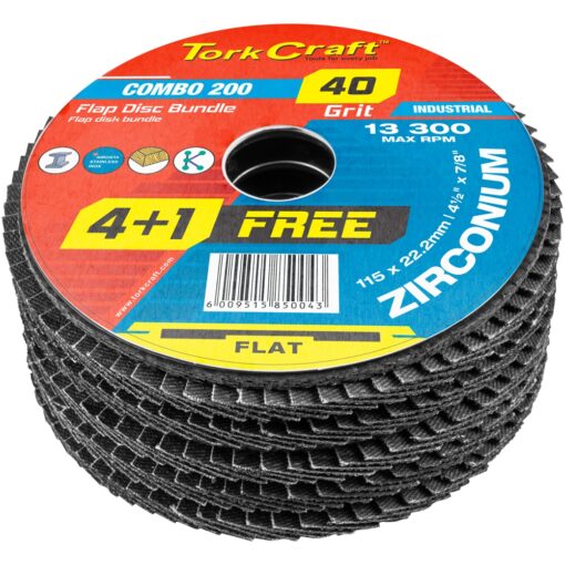 Flap disc zirconium 115mm 40 grit flat 4+1 free