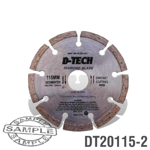 Diamond blade segmented mid. 115 x 22.23mm