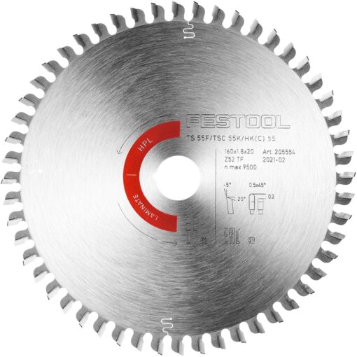 Saw blade laminate hw160 x1.8x20 tf52 tct