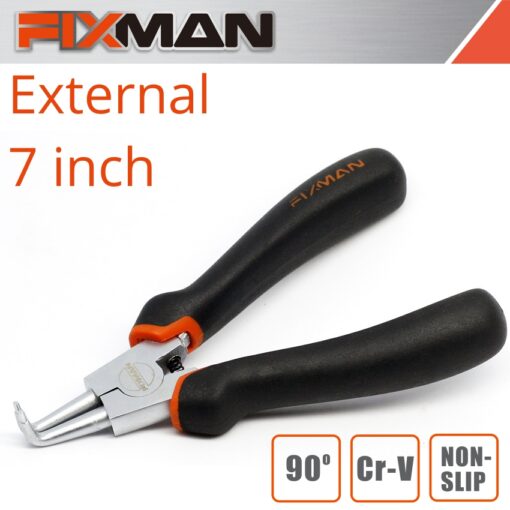 Fixman external circlip pliers 7'/175mm  90 deg