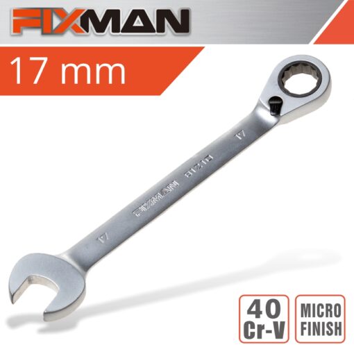 Fixman reversible combination ratcheting wrench 17mm