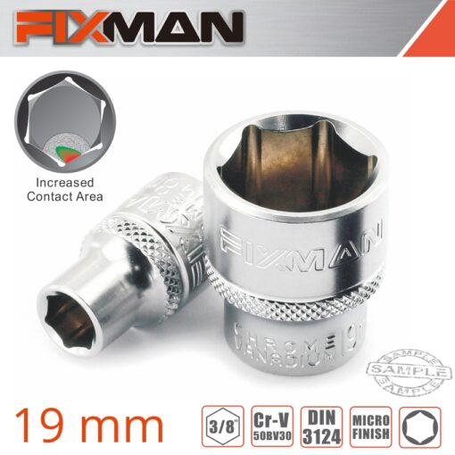 Fixman 3/8' drive hex socket 19mm