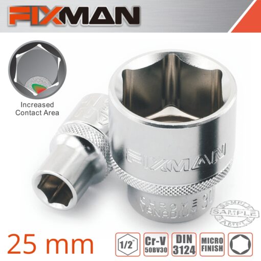 Fixman 1/2' drive hex socket 25mm x 33.8mm