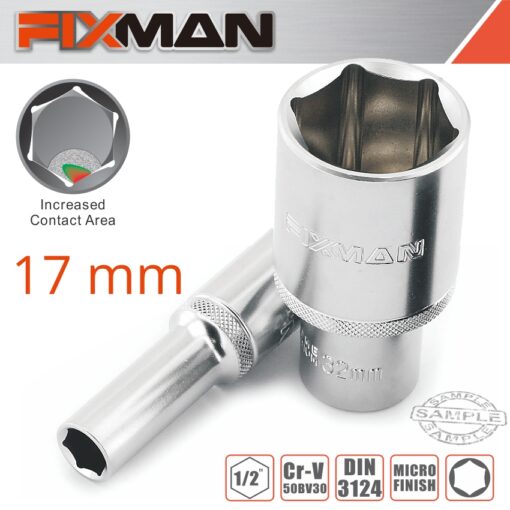 Fixman 1/2' dr deep socket 17mm