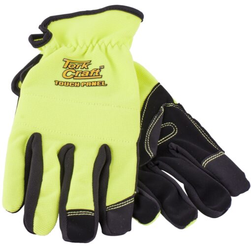 Glove yellow x-large with pu palm multi purpose