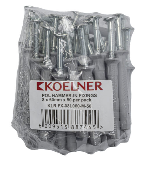 Pol hammer-in fixing 8x60mm x 50 per pack
