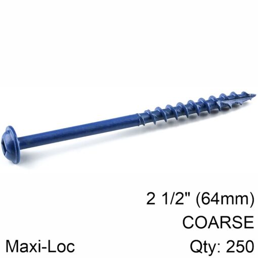 Kreg blue kote pocket hole screws 64mm 2.50' #8 coarse thread mx loc 2
