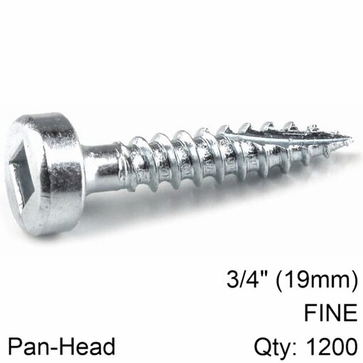 Kreg pocket hole screws 75' #6 fine pan head 1200ct