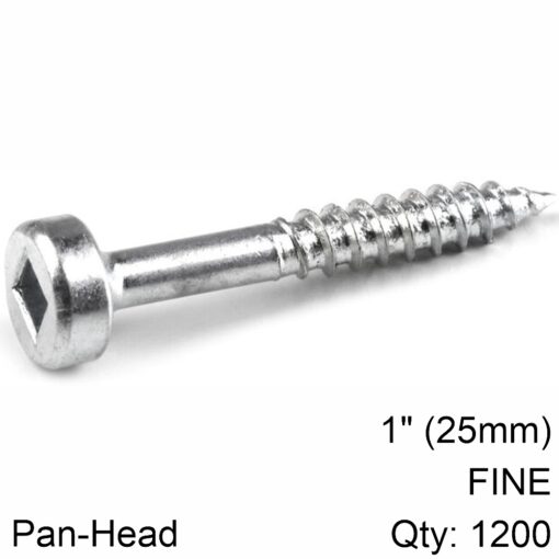 Kreg pocket screws 1' #6 fine pan head 1200ct