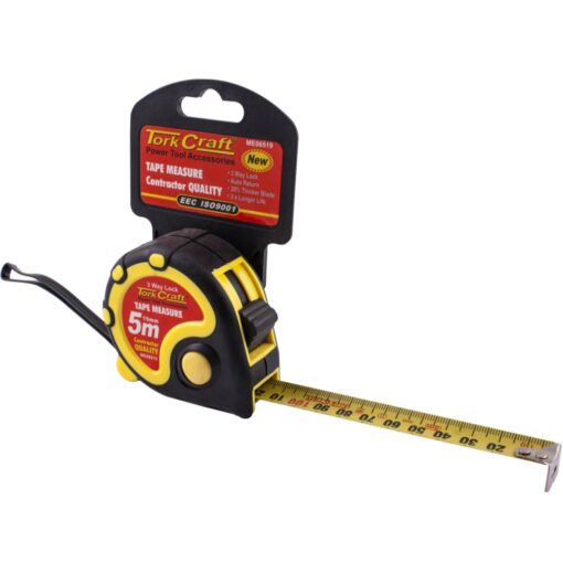 Measuring tape  multi lock 5m x 19mm rubber casing matt finish