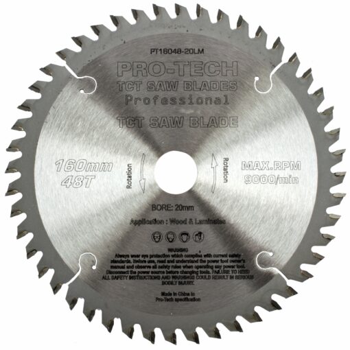 Saw blade tct 160x2.2x20x48t wood prof. pro-tech fes. ts55 pw1