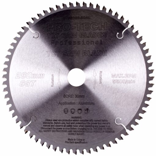 Saw blade tct 260x2.4x30x68t aluminium prof. pro-tech fes. kapex