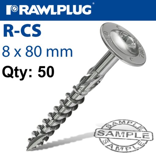 Timber cs screw 8.0 x 80mm x50-box torx t40