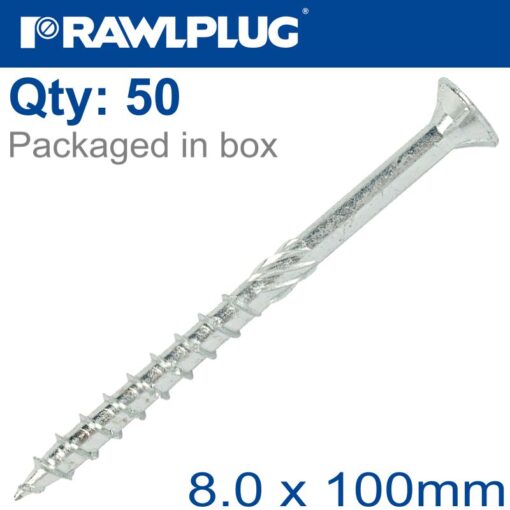 Timber cs screw 8.0 x 100mm x50-box csk washer head tx t40