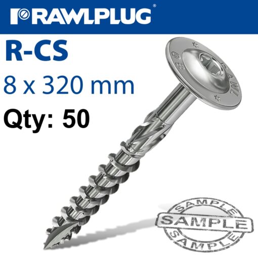 Torx t40 timber cs screw 8.0x320mm x50-box