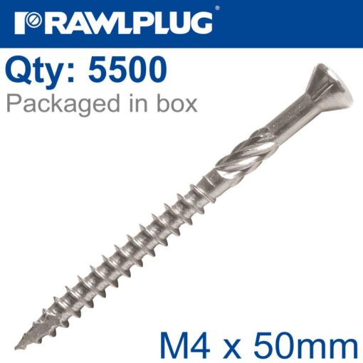 R-dsx decking  screws m4 x 50x30 a2 ss x5500-box
