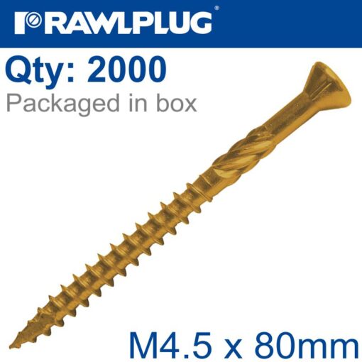 R-dsx decking  screws m4.5 x 80x48 ginger ruspert x2000-box
