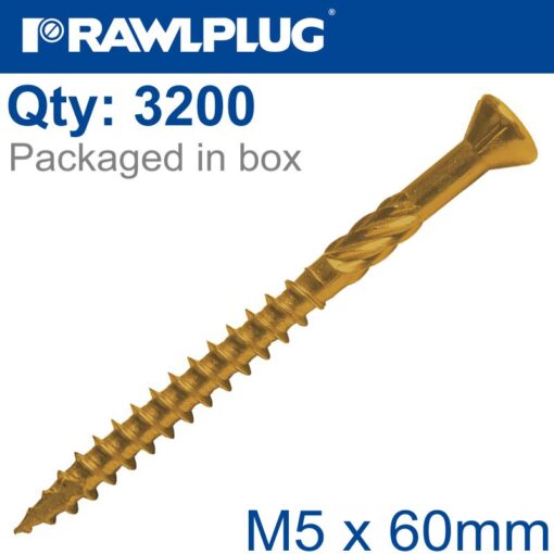 R-dsx decking  screws m5 x 60x36 ginger ruspert x3200-box
