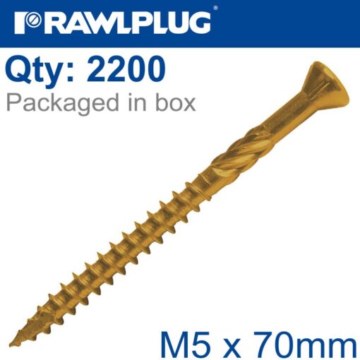 R-dsx decking  screws m5 x 70x42 ginger ruspert x2200-box