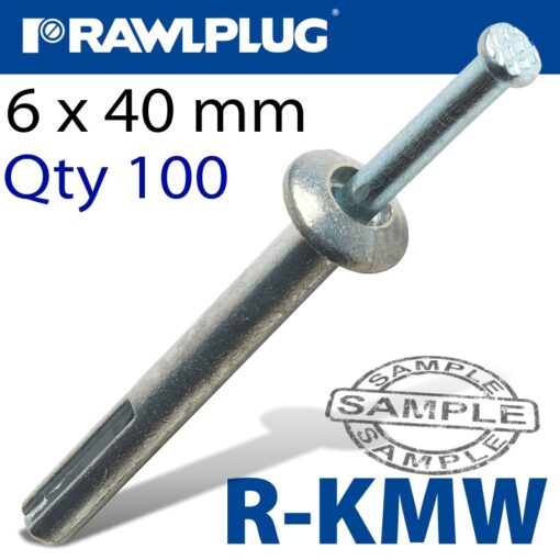 Kmw metal nail-infixing 6x40mm x100 per box