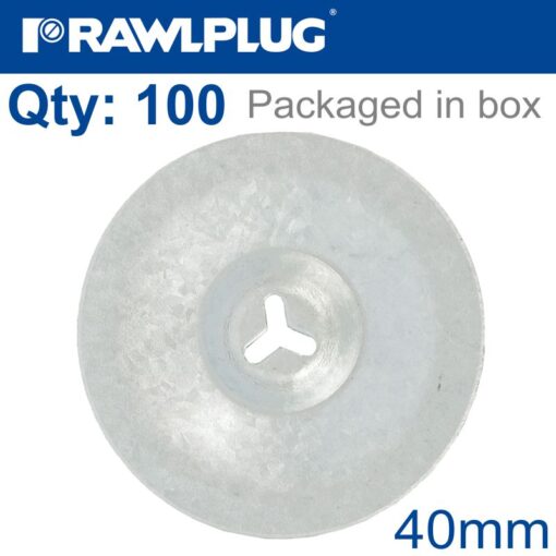 Round steel washer 40mm/2,5mm with alum-zinc coating x100-box