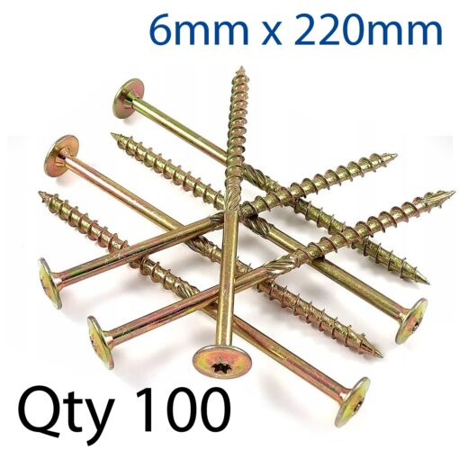 Con screw 6,0x220 mm wh part thread x100-box