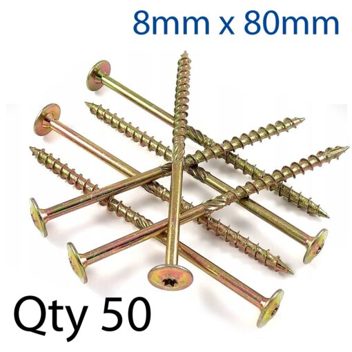 Con screw 8,0x80 mm wh part threadx50-box