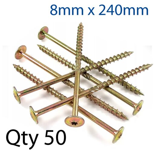 Con screw 8,0x240 mm wh part thread x50-box