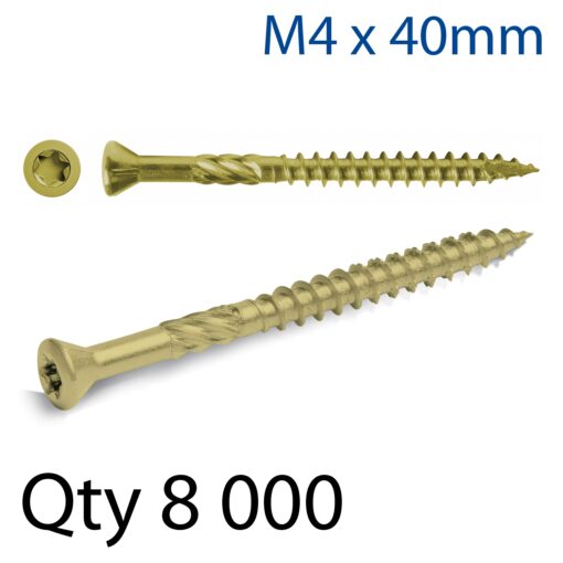 R-dsx decking  screws m4 x 40x24 ginger ruspert x8000-box