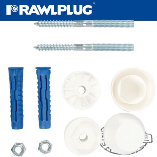 Washbasin mounting kit with 12mm 4all plugs and screws