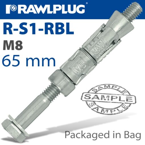 Rawlbolt shield anchor m8x50mm 4 per bag