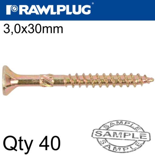 R-ts chipboard hd screw 3.0x30mm x40 per bag