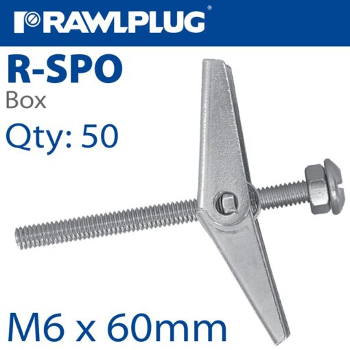 Spring toggle+screws m6x60 x50-box