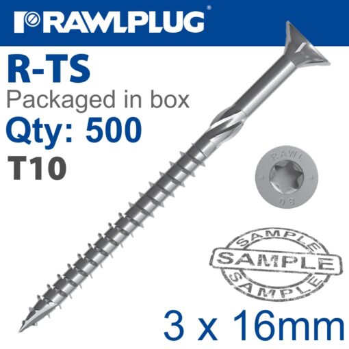 Torx t10 chipboard screw 3.0x16mm x500-box