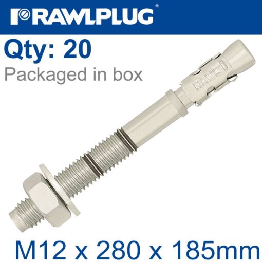 Throughbolt m12x280x185mm x20 -box
