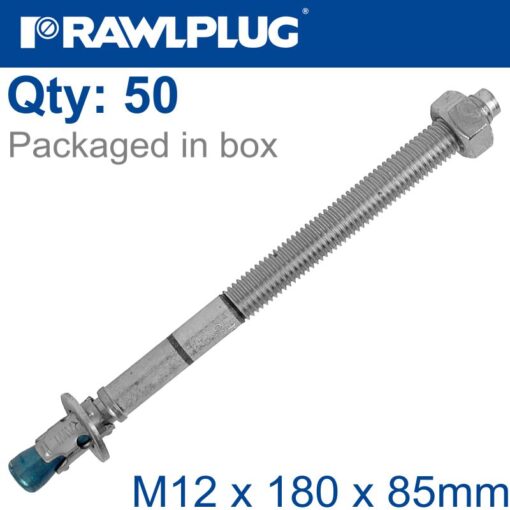 Throuhgbolt ss m12x180x85mm x50 -box