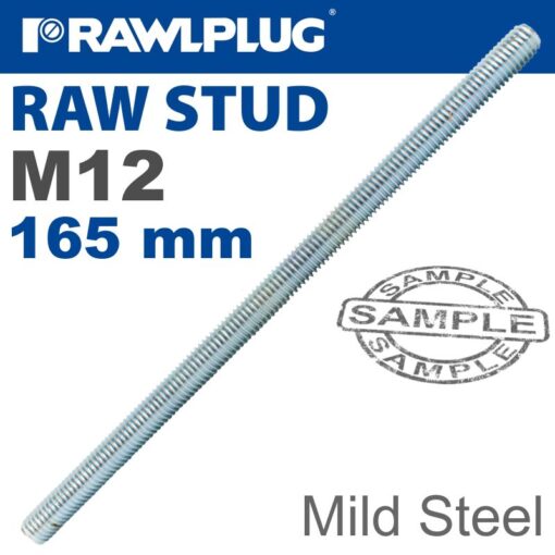 Mild steel stud m12-165mm