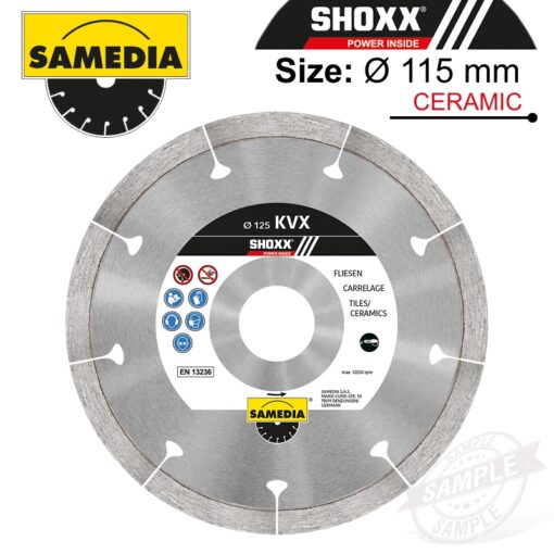 Diamond blade 115mm segmented ind granite & porcelain shoxx kvx