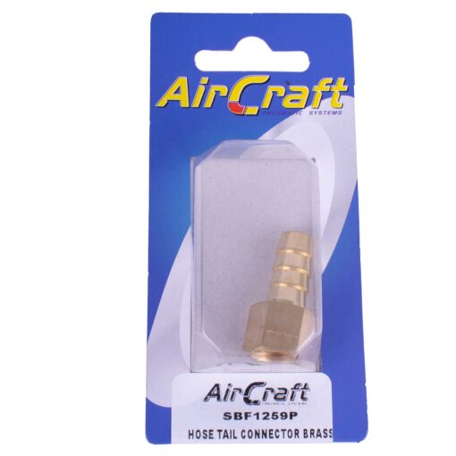 Hose tail connector brass 1/4f x 10mm 1pc pack