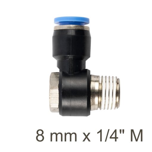 Swivel elbow pu 8mm x 1/4' m